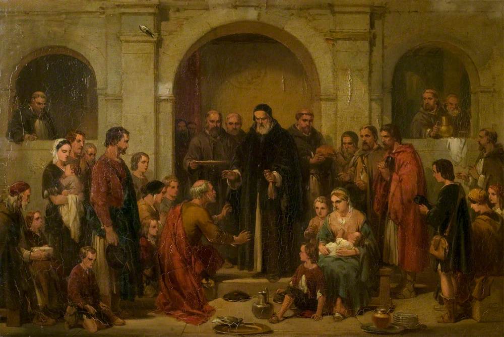 The Monastery Door by George Cattermole (1800-1868). 1862, oil on canvas, Leicester Museum & Art Gallery / Wikimedia Commons